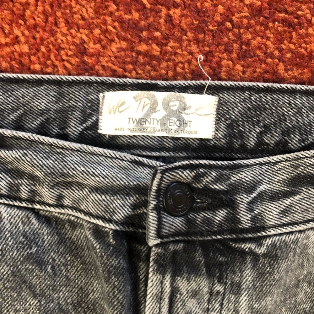 Free People Black and Gray Boyfriend Jeans